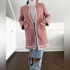Cynthia Rowley Jacket/suit coat. Women's size M jacket. Red and white.